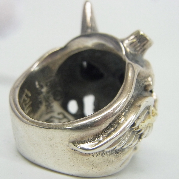 実際に弊社で買取させて頂いたTRAVIS WALKER/トラヴィスワーカー チョンプス スカルリングw/18Kサダー ストーンアイズ カスタム 20号の画像 2枚目