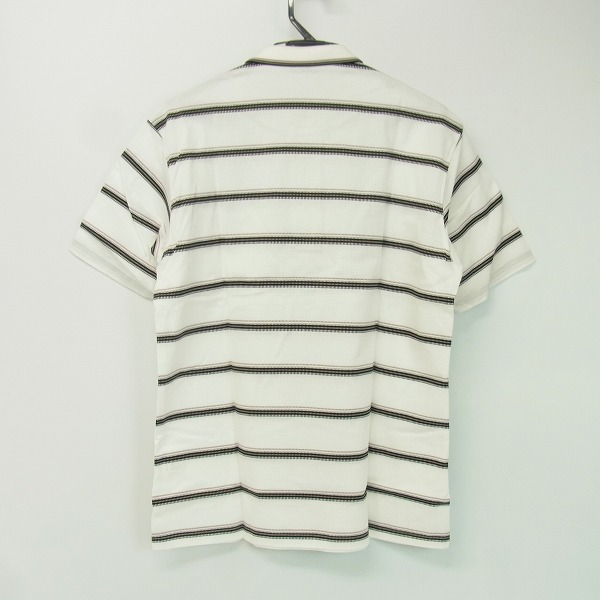 実際に弊社で買取させて頂いた【未使用】BURBERRY LONDON/バーバリーロンドン ゴルフウェア 半袖ポロシャツ ボーダー柄 ホワイト Lの画像 1枚目