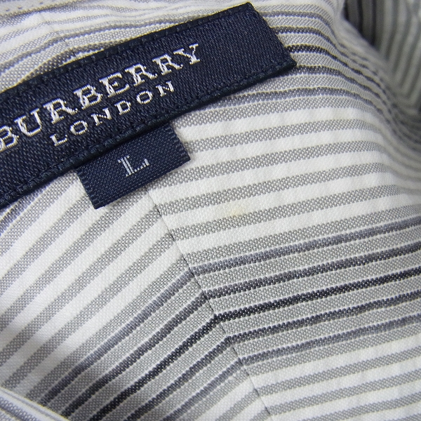 実際に弊社で買取させて頂いた【未使用】BURBERRY LONDON/バーバリーロンドン 半袖シャツ ストライプ柄 グレイ/ピンク L 2点セットの画像 5枚目