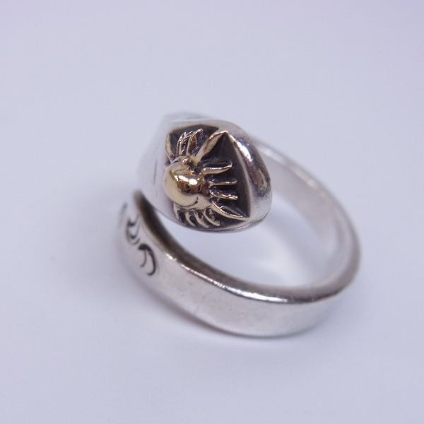 実際に弊社で買取させて頂いたARIZONA FREEDOM/アリゾナ フリーダム NO.4 K18 太陽神付 フリーリング/4.5号