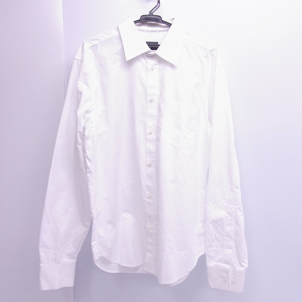 実際に弊社で買取させて頂いたARMANI EXCHANGE/アルマーニエクスチェンジ 袖/胸ロゴ刺繍 ドレスシャツ L