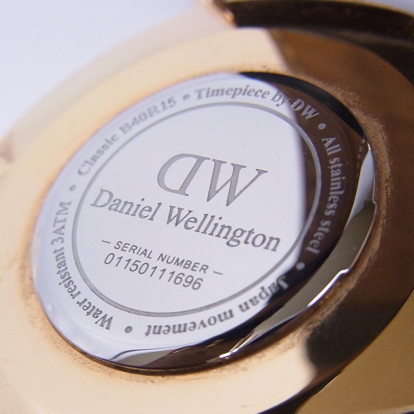 実際に弊社で買取させて頂いたDaniel Wellington/ダニエルウェリントン クラシック クォーツ腕時計 B40R15の画像 3枚目