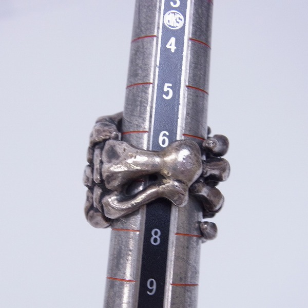 実際に弊社で買取させて頂いたCRAZY PIG/クレイジーピッグ BONE HAND/ボーンハンド リング/7-8.5号 の画像 4枚目