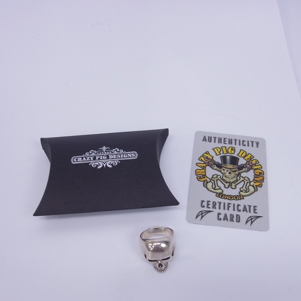 実際に弊社で買取させて頂いた【ギャランティ有り】CRAZY PIG/クレイジーピッグ スモールエビルスカルリング/19号の画像 8枚目