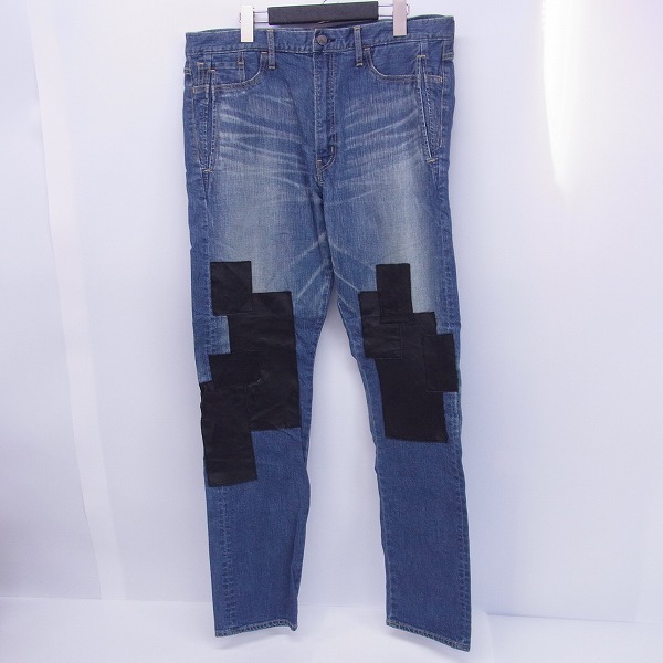 実際に弊社で買取させて頂いたMIHARAYASUHIRO/ミハラヤスヒロ レザーパッチワーク デニムパンツ/48