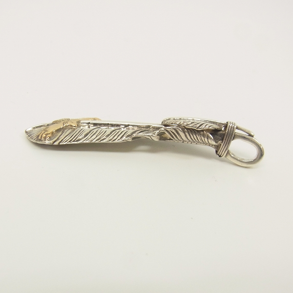 実際に弊社で買取させて頂いたARIZONA FREEDOM/アリゾナフリーダム K18イーグル付き 60mm ハートフェザー ペンダント/右向きの画像 3枚目