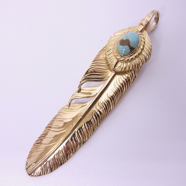 実際に弊社で買取させて頂いた【カスタム】ARIZONA FREEDOM/アリゾナフリーダム 全金 ターコイズ ハートフェザー ネックレス 左向き