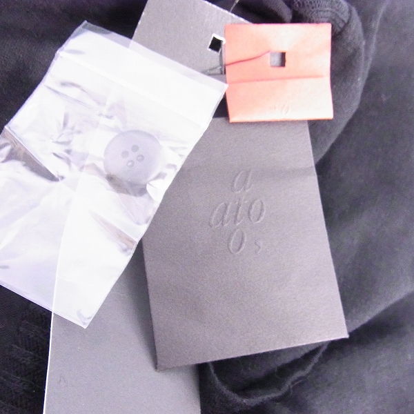 実際に弊社で買取させて頂いた【未使用】ato/アトウ カーディガン ブラック ウール 1ボタン AM14C-G01 46 の画像 8枚目