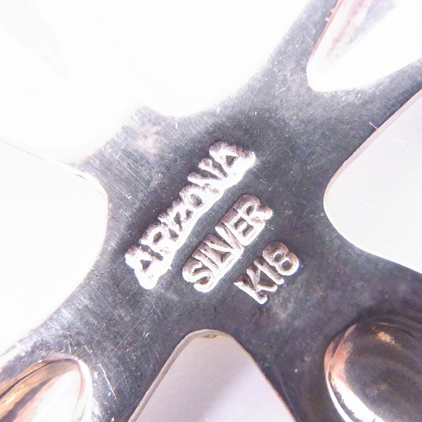 実際に弊社で買取させて頂いた【カスタム】ARIZONA FREEDOM/アリゾナフリーダム ストーン付き K18 クロスペンダントの画像 9枚目