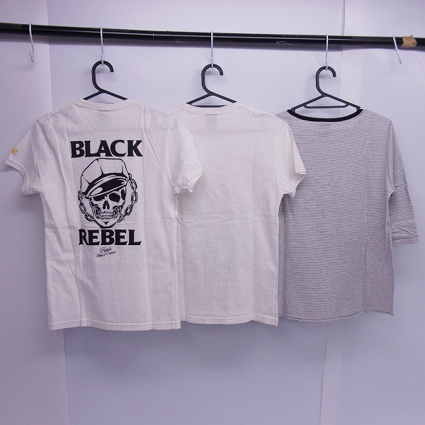 実際に弊社で買取させて頂いたRUDE GALLERY BLACK REBEL/ルードギャラリー プリント/ボーダーTシャツ 3点セットの画像 1枚目