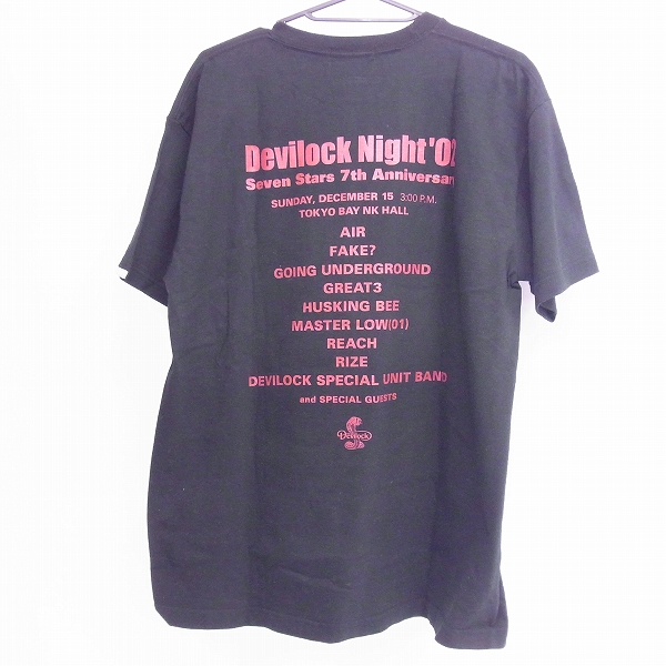 実際に弊社で買取させて頂いたDEVILOCK/デビロック 7th ANNIVERSARY/DEVILOCK Night'02 記念バンドTシャツ Lの画像 1枚目