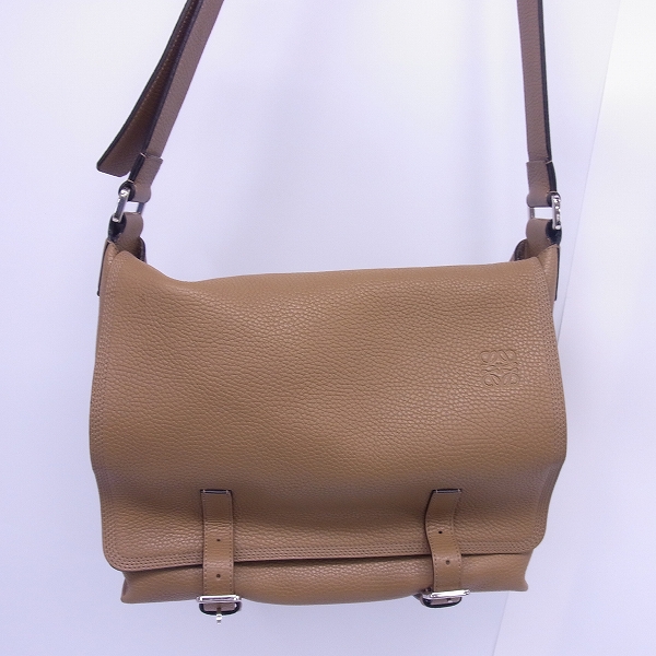 LOEWE/ロエベ レザー ミリタリー メッセンジャーバッグ スモール