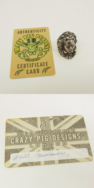 実際に弊社で買取させて頂いた【ギャラ付】CRAZY PIG DESIGNS/クレイジーピッグ ベートーベンリング の画像 9枚目