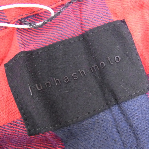 実際に弊社で買取させて頂いたjunhashimoto/ジュンハシモト 18SS WRINKLE CHECK シワ加工 チェックシャツ レッド 2の画像 2枚目