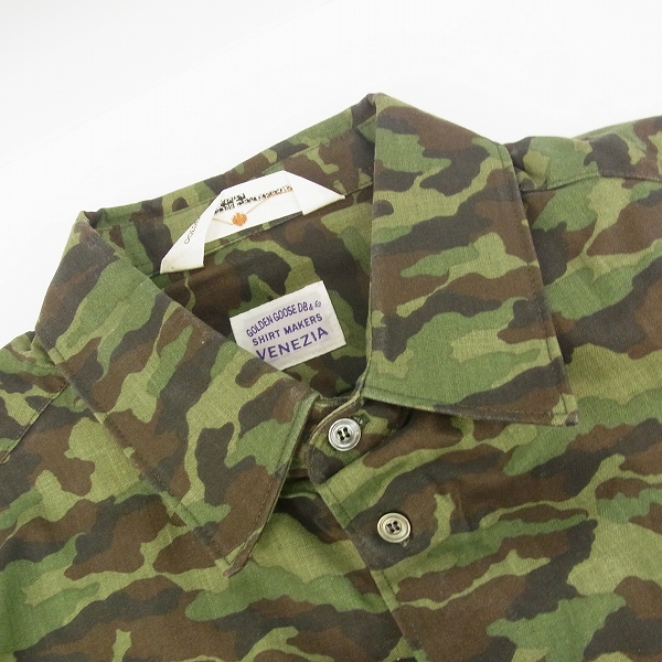 実際に弊社で買取させて頂いたGOLDEN GOOSE/ゴールデングース 迷彩柄/カモフラ柄 長袖シャツ G26U522.A5/XSの画像 6枚目
