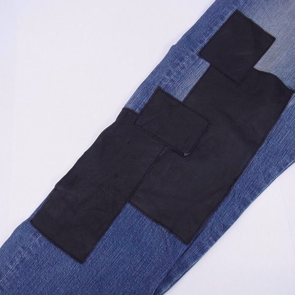 実際に弊社で買取させて頂いたMIHARAYASUHIRO/ミハラヤスヒロ レザーパッチワーク デニムパンツ/48の画像 5枚目