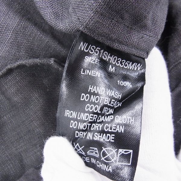 実際に弊社で買取させて頂いたjunhashimoto/ジュンハシモト シワ加工 カムフラ柄 リネンシャツ チャコール/Mの画像 3枚目