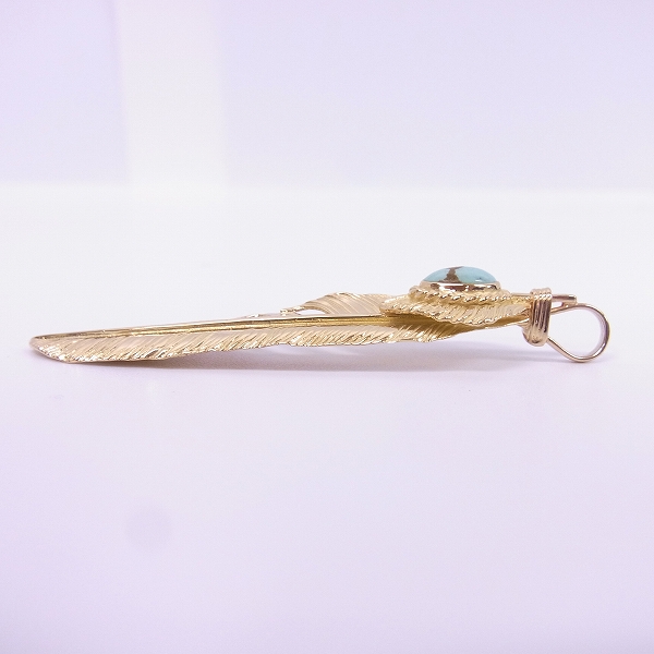 実際に弊社で買取させて頂いた【カスタム】ARIZONA FREEDOM/アリゾナフリーダム 全金 ターコイズ ハートフェザー ネックレス 左向きの画像 3枚目