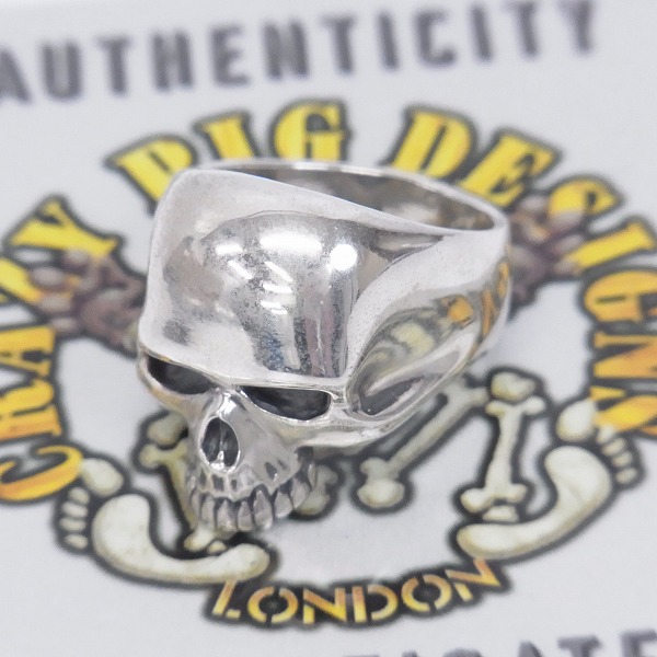 実際に弊社で買取させて頂いた【ギャランティ有り】CRAZY PIG/クレイジーピッグ スモールエビルスカルリング/19号