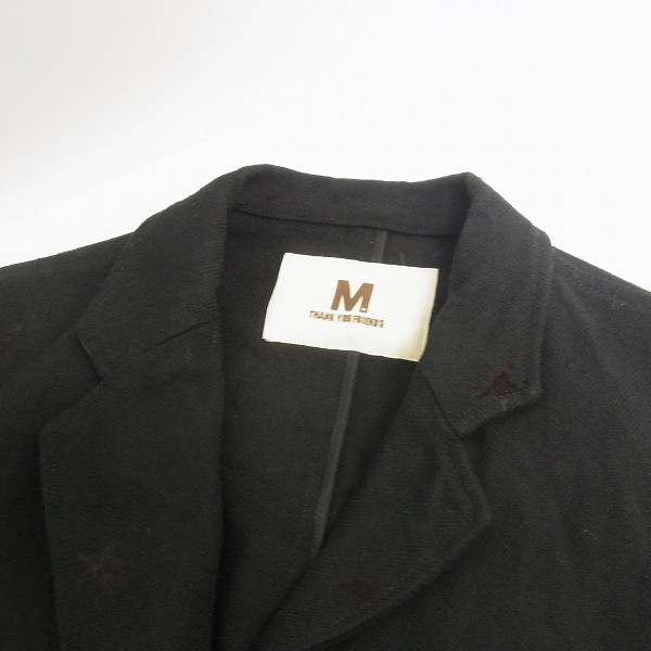 実際に弊社で買取させて頂いたM/エム 星柄/スター コットン テーラードジャケット/Mの画像 4枚目