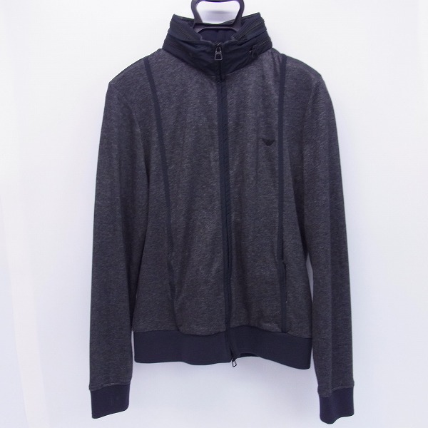 実際に弊社で買取させて頂いたARMANI JEANS/アルマーニジーンズ フード収納 ジップアップパーカー チャコールグレー/S