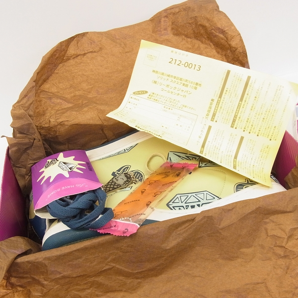 実際に弊社で買取させて頂いたBBC×Reebok ICE CREAM アイスクリーム スニーカー イエロー系 10-116947/27の画像 8枚目