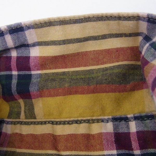 実際に弊社で買取させて頂いたM/エム コットン 長袖 チェックシャツ イエロー系/Mの画像 5枚目