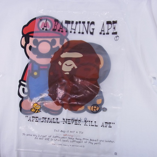 実際に弊社で買取させて頂いたA BATHING APE/ア ベイシングエイプ × 任天堂マリオ マイロ Tシャツ/M の画像 4枚目