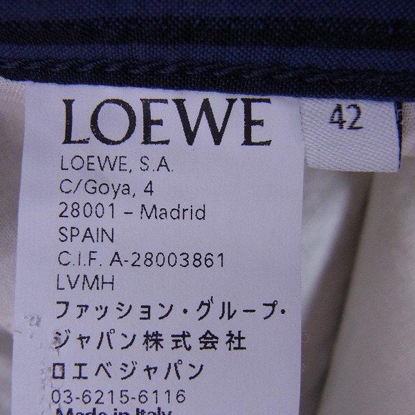 実際に弊社で買取させて頂いたloewe/ロエベ ストライプパンツ 42の画像 4枚目