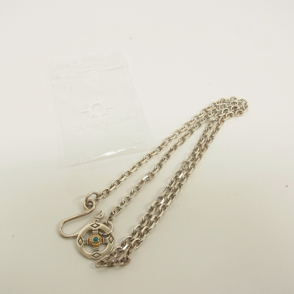 実際に弊社で買取させて頂いたARIZONA FREEDOM/アリゾナフリーダム イーグルSフック 大/金縄ターコイズホイール 小豆太 チェーン ネックレスの画像 5枚目