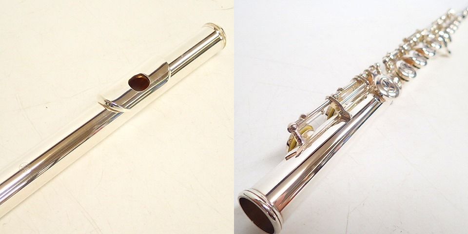 実際に弊社で買取させて頂いたYAMAHA/ヤマハ YFL-211/YFL211 フルート 頭部管リッププレート部分にAg925刻印あり Eメカ付き ハードケース付の画像 2枚目