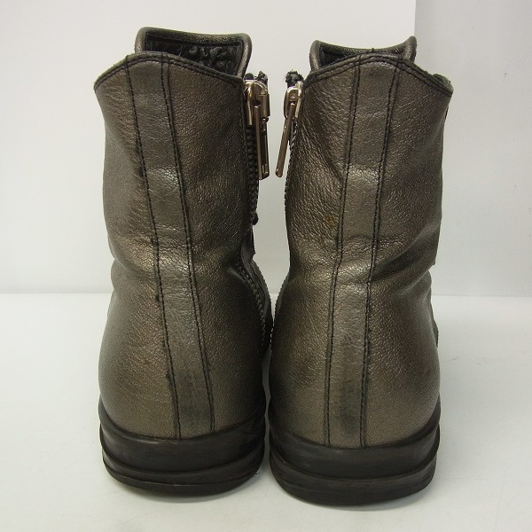 実際に弊社で買取させて頂いたRICK OWENS/リックオウエンス レースアップ ハイカット レザー スニーカー 39596/38の画像 1枚目