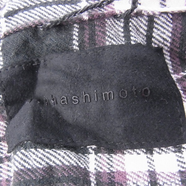 実際に弊社で買取させて頂いたjunhashimoto/ジュンハシモト 18SS WRINKLE CHECK シワ加工 チェックシャツ ブラック 2の画像 2枚目