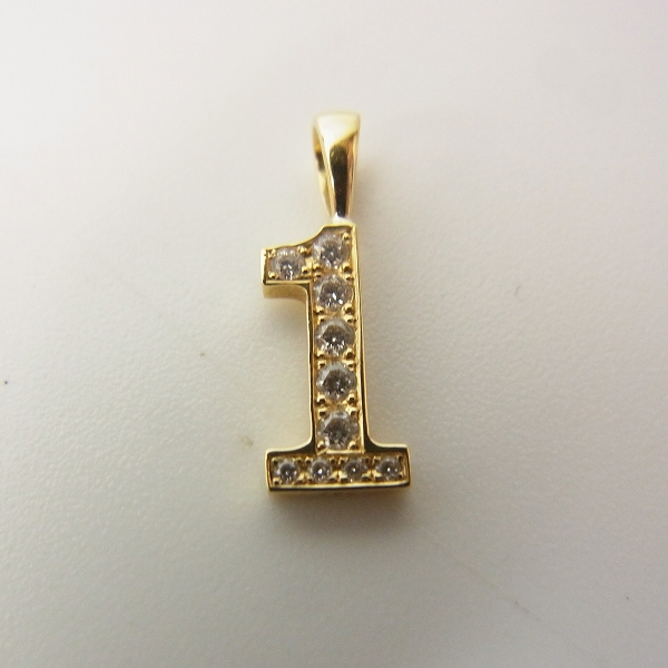 実際に弊社で買取させて頂いた【ギャラ付】EYEFUNNY/アイファニー ダイヤモンド ナンバー NO.1/ 18KYG HNBD001の画像 1枚目