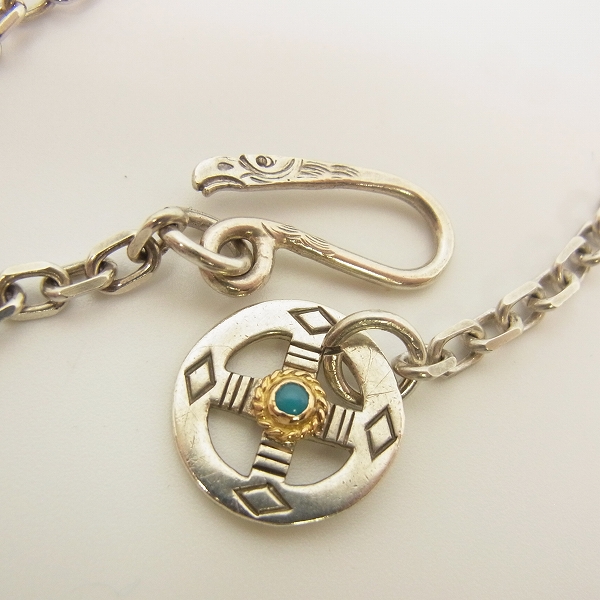 実際に弊社で買取させて頂いたARIZONA FREEDOM/アリゾナフリーダム イーグルSフック 大/金縄ターコイズホイール 小豆太 チェーン ネックレス