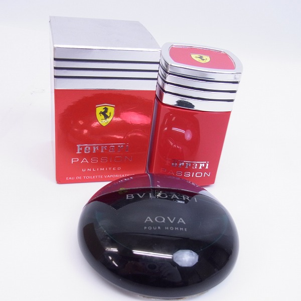 実際に弊社で買取させて頂いたBVLGARI/ブルガリ Ferrari/フェラーリ 香水 アクアプールオム/ パッション 2店セット