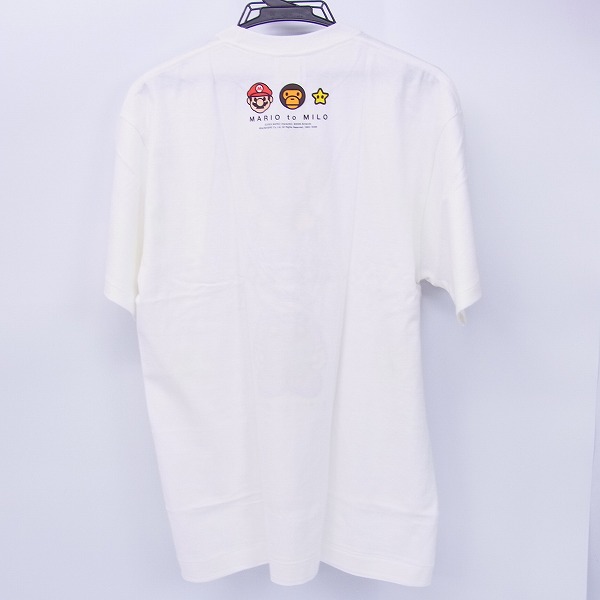 実際に弊社で買取させて頂いたA BATHING APE×NINTENDO/アベイジングエイプ×任天堂 マリオ&頭上マイロ Tシャツ Lの画像 1枚目