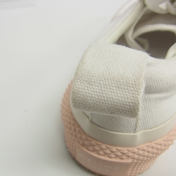 実際に弊社で買取させて頂いたCELINE/セリーヌ レースアップスニーカー ホワイト×ピンク 323982/37の画像 7枚目