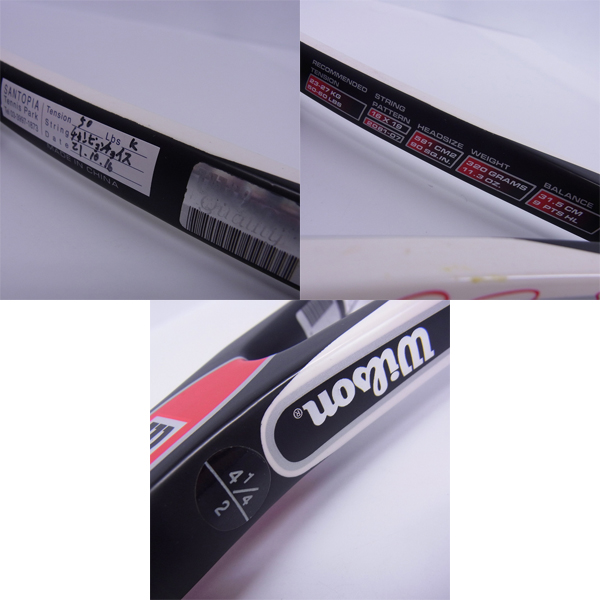 実際に弊社で買取させて頂いたWilson/ウィルソン K FACTOR K SIX.ONE TOUR フェデラー仕様 テニスラケットの画像 2枚目