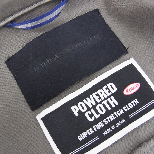 実際に弊社で買取させて頂いたjunhashimoto/ジュンハシモト POWERED CLOTH ジップアップ コート カーキの画像 3枚目