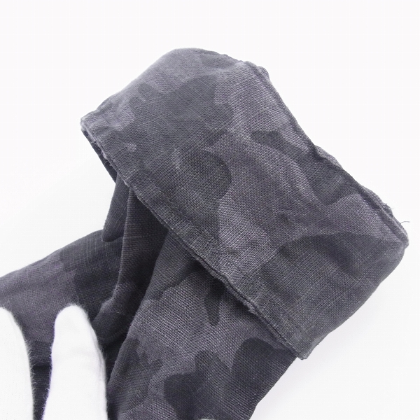 実際に弊社で買取させて頂いたjunhashimoto/ジュンハシモト シワ加工 カムフラ柄 リネンシャツ チャコール/Mの画像 7枚目