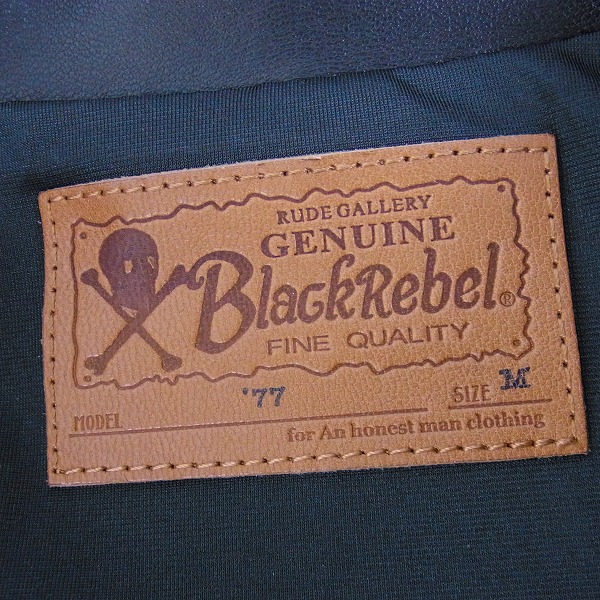実際に弊社で買取させて頂いた【未使用】RG BLACK REBEL/ルードギャラリーブラックレベル '77 シングルライダース Mの画像 2枚目