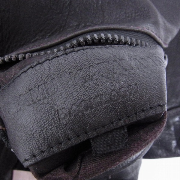 実際に弊社で買取させて頂いたBACKLASH/バックラッシュ カウレザー 半袖ジップシャツ 964-01/Lの画像 2枚目