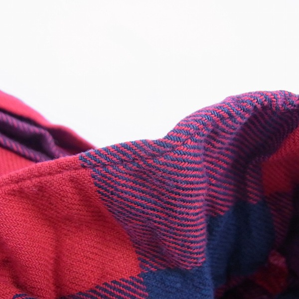 実際に弊社で買取させて頂いたjunhashimoto/ジュンハシモト 18SS WRINKLE CHECK シワ加工 チェックシャツ レッド 2の画像 4枚目