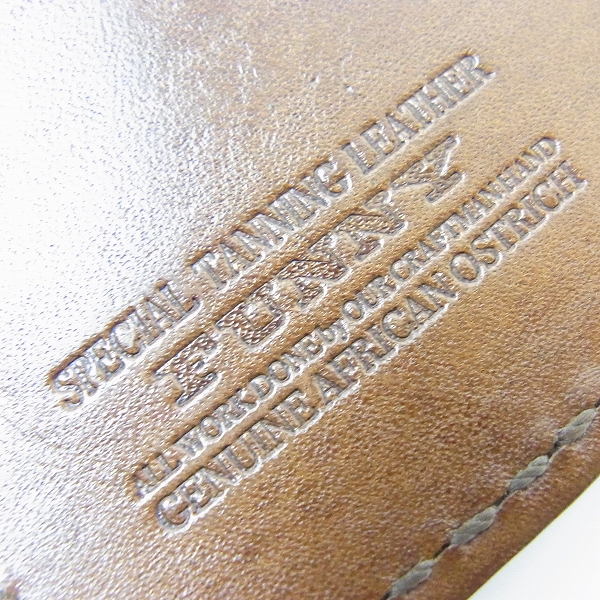 実際に弊社で買取させて頂いたFUNNY/ファニー オーストリッチウォレット コンチョボタン 二つ折り長財布の画像 7枚目