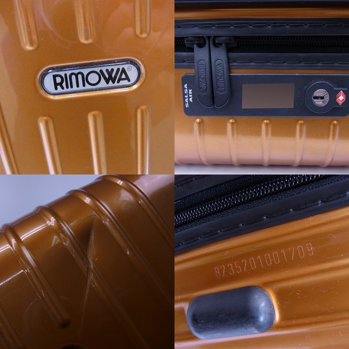 実際に弊社で買取させて頂いたRIMOWA/リモワ  SALSA AIRサルサエアー/4輪/35L/インカゴールド/823.52の画像 4枚目