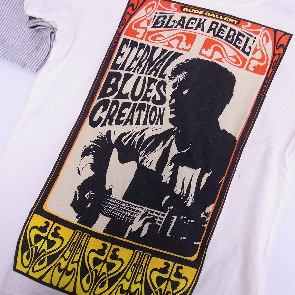 実際に弊社で買取させて頂いたRUDE GALLERY BLACK REBEL/ルードギャラリー プリント/ボーダーTシャツ 3点セットの画像 5枚目