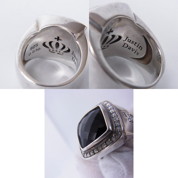 ジャスティンデイビス SRJ152 オニキス リング 指輪 M.TS 0.50