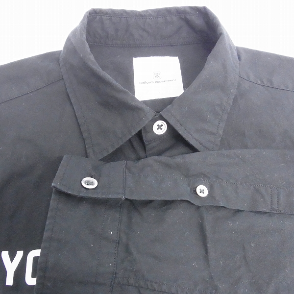 実際に弊社で買取させて頂いたUNIFORM EXPERIMENT/ユニフォームエクスペリメント TYPOGRAPHY REGULAR COLLAR SHIRT/1の画像 3枚目