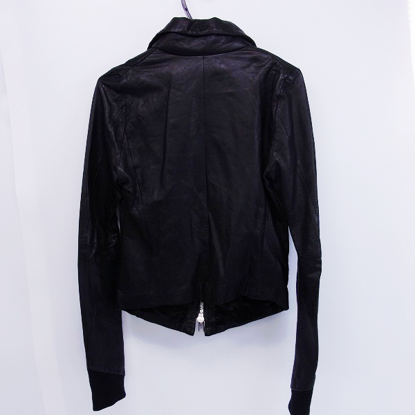 実際に弊社で買取させて頂いたEKAM/エカム 変形ラムレザーダブルジップジャケット ブラック/Sの画像 1枚目